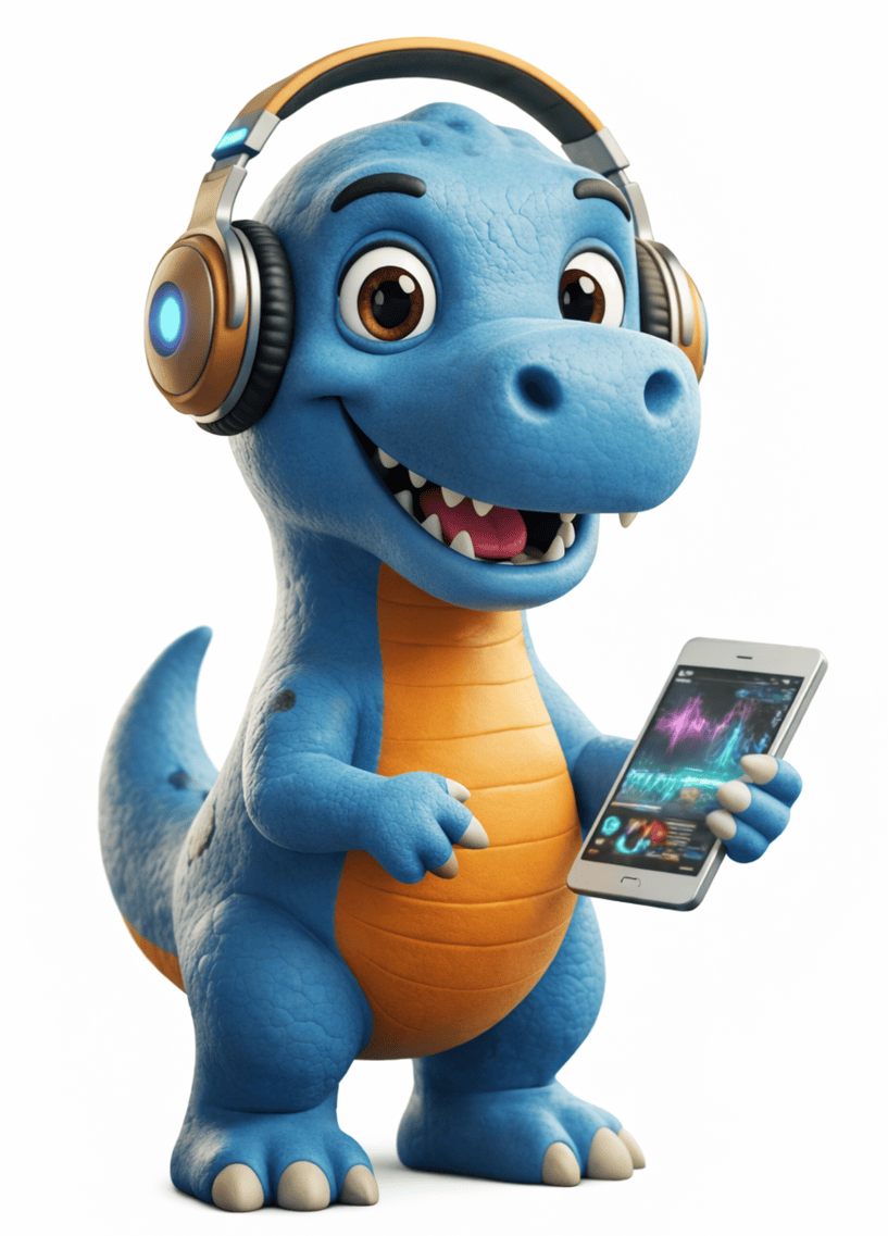 Mascote dinossauro MeTeach